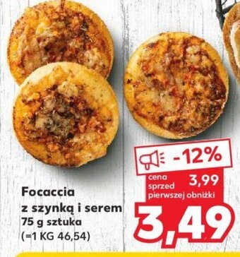 Kaufland Focaccia z szynką i serem 75 g sztuka oferta