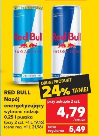 Kaufland RED BULL Napój energetyzujący wybrane rodzaje 0,25 l puszka oferta