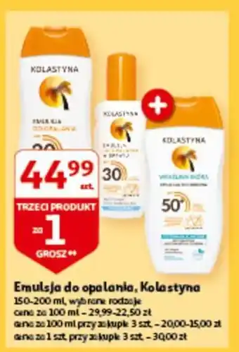 Auchan Emulsja do opalania spf 30 kolastyna family oferta