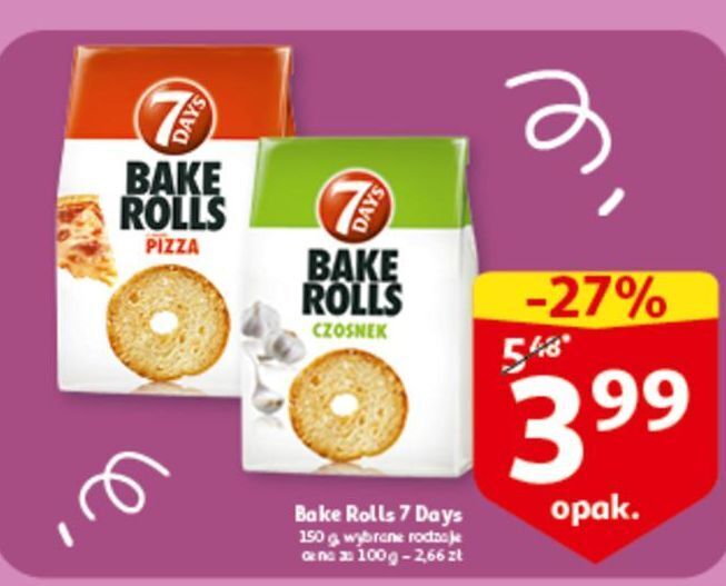 Auchan Bake rolls pizza 7 days rolls oferta