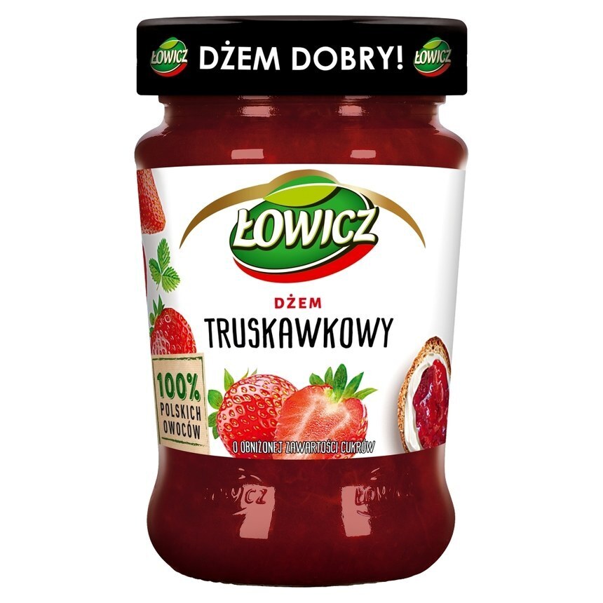 Społem Łowicz dżem truskawkowy o obniżonej zawartości cukrów 280 g oferta