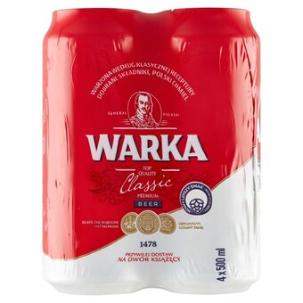 Lewiatan Warka classic piwo jasne 4 x 500 ml oferta