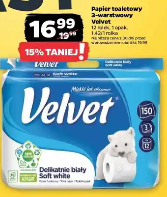 Netto Papier toaletowy delikatnie biały velvet oferta