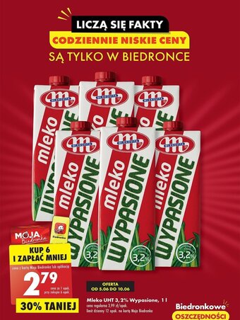 Biedronka Mleko UHT 3,2% Wypasione, 1l oferta
