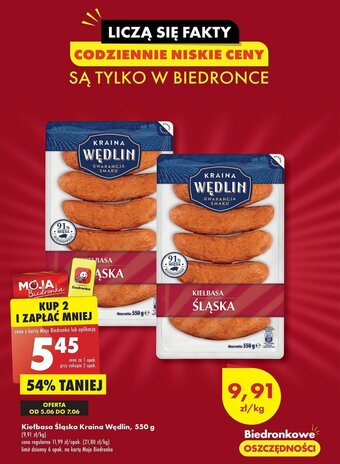 Biedronka Kiełbasa Śląska Kraina Wędlin, 550 g oferta
