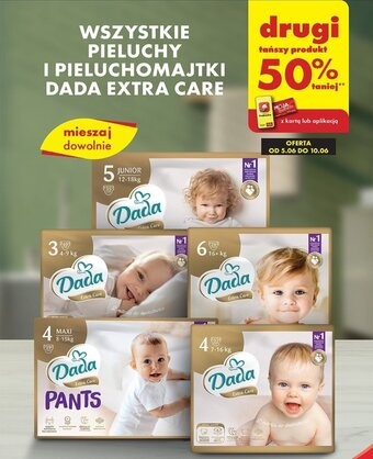 Biedronka WSZYSTKIE PIELUCHY I PIELUCHOMAJTKI DADA EXTRA CARE oferta