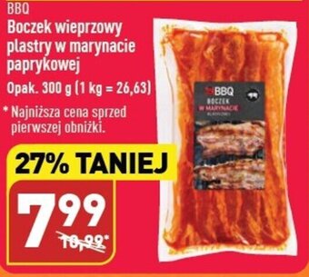 ALDI BBQ Boczek wieprzowy plastry w marynacie paprykowej 300g oferta