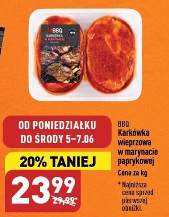 ALDI BBQ Karkówka wieprzowa w marynacie paprykowej 1kg oferta
