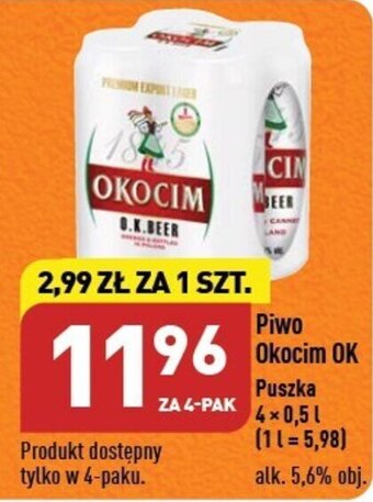ALDI Piwo Okocim OK 4x0,5l oferta