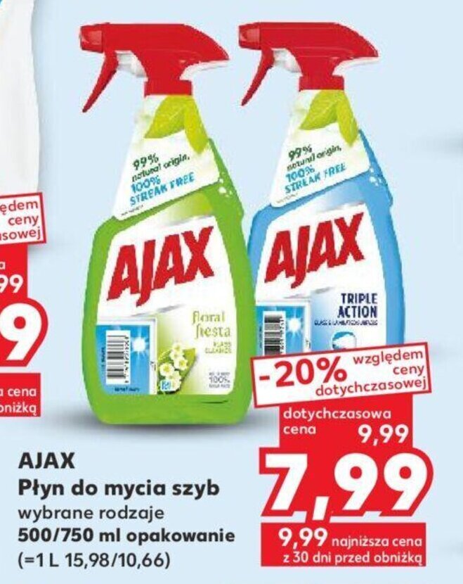 Kaufland AJAX Płyn do mycia szyb wybrane rodzaje 500/750 ml opakowanie oferta