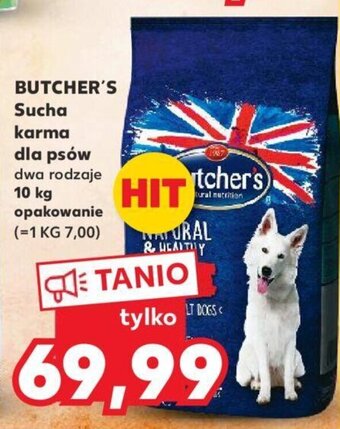 Kaufland BUTCHER'S Sucha karma dla psów dwa rodzaje 10 kg opakowanie oferta