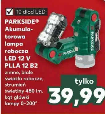 Kaufland PARKSIDEⓇ Akumulatorowa lampa robocza LED 12 V PLLA 12 B2 zimne, białe światło robocze, oferta