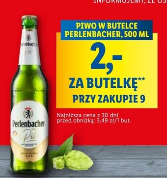 Lidl PERLENBACHER PIWO W BUTELCE , 500 ML oferta