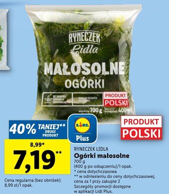Lidl Ryneczek Lidla Ogórki małosolne 700g oferta