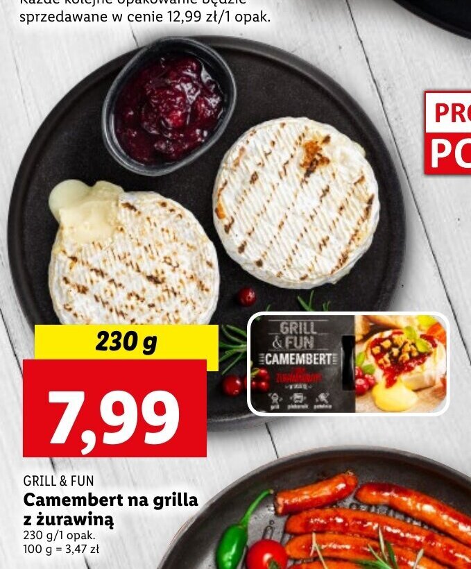 Lidl GRILL & FUN Camembert na grilla z żurawiną 230g oferta