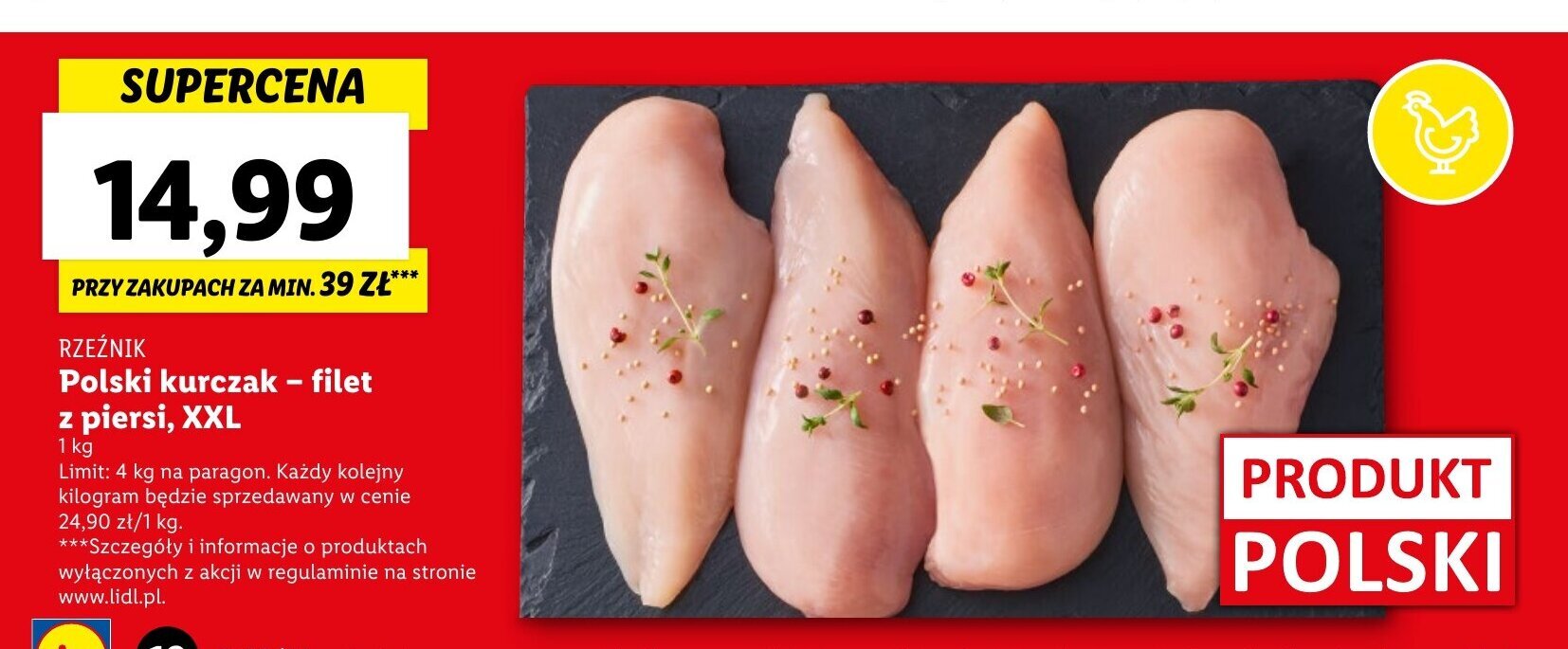 Lidl RZEŹNIK Polski kurczak - filet z piersi, XXL oferta