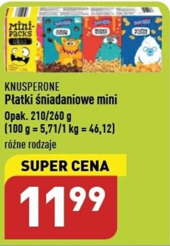 ALDI KNUSPERONE Płatki śniadaniowe mini 210/260 g oferta