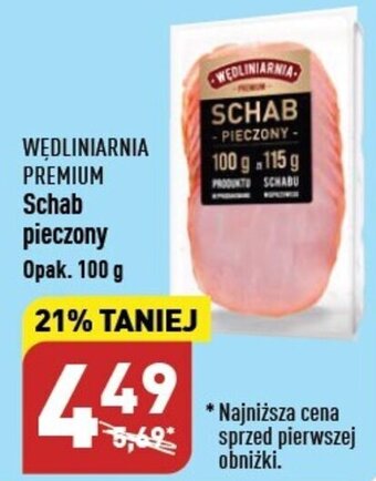 ALDI WĘDLINIARNIA PREMIUM Schab pieczony 100g oferta