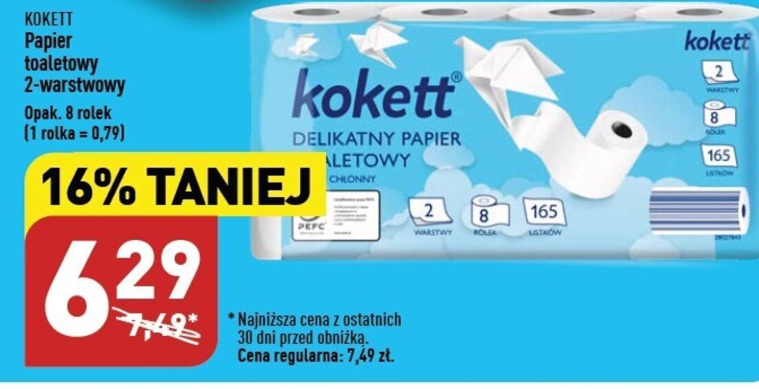 ALDI KOKETT Papier toaletowy 2-warstwowy 8 rolek oferta