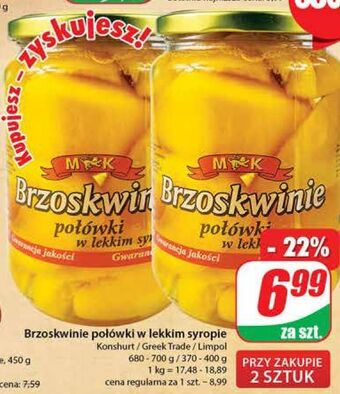 Dino Brzoskwinie połówki w lekkim syropie m&k oferta