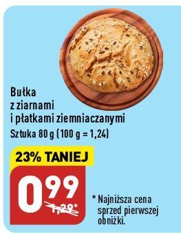 ALDI Bułka z ziarnami i płatkami ziemniaczanymi szt.80g oferta