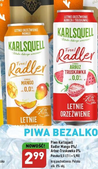 ALDI Piwo arbuz-truskawka karlsquell radler oferta