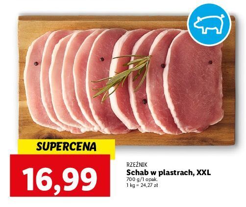Lidl Schab wieprzowy bez kości plastry rzeźnik codzienna dostawa oferta