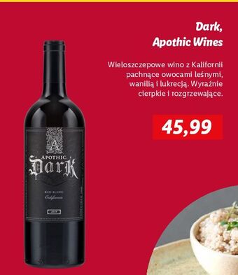 Lidl Wino apothic dark dry oferta