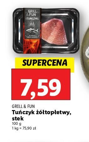Lidl Tuńczyk żółtopłetwy stek grill and fun oferta