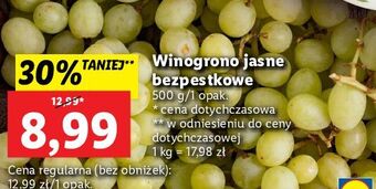 Lidl Winogrona jasne bezpestkowe oferta