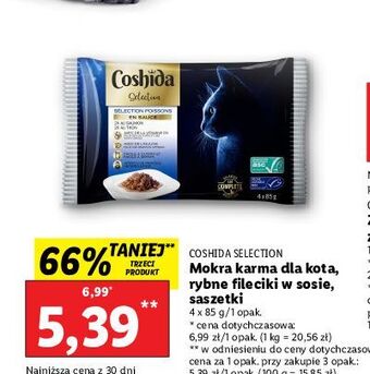 Lidl Karma dla kota rybne fileciki coshida selection oferta