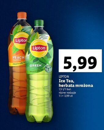 Lidl Herbata mrożona classic lipton green ice tea oferta