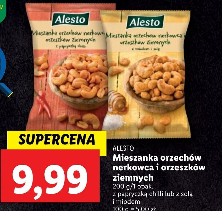 Lidl ALESTO Mieszanka orzechów nerkowe Mieszanka orzechów nerkowca orzeszków ziemnych oferta