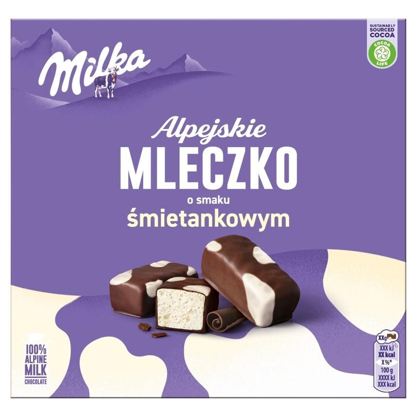 Żabka Milka alpejskie mleczko pianka o smaku śmietankowym 330 g oferta