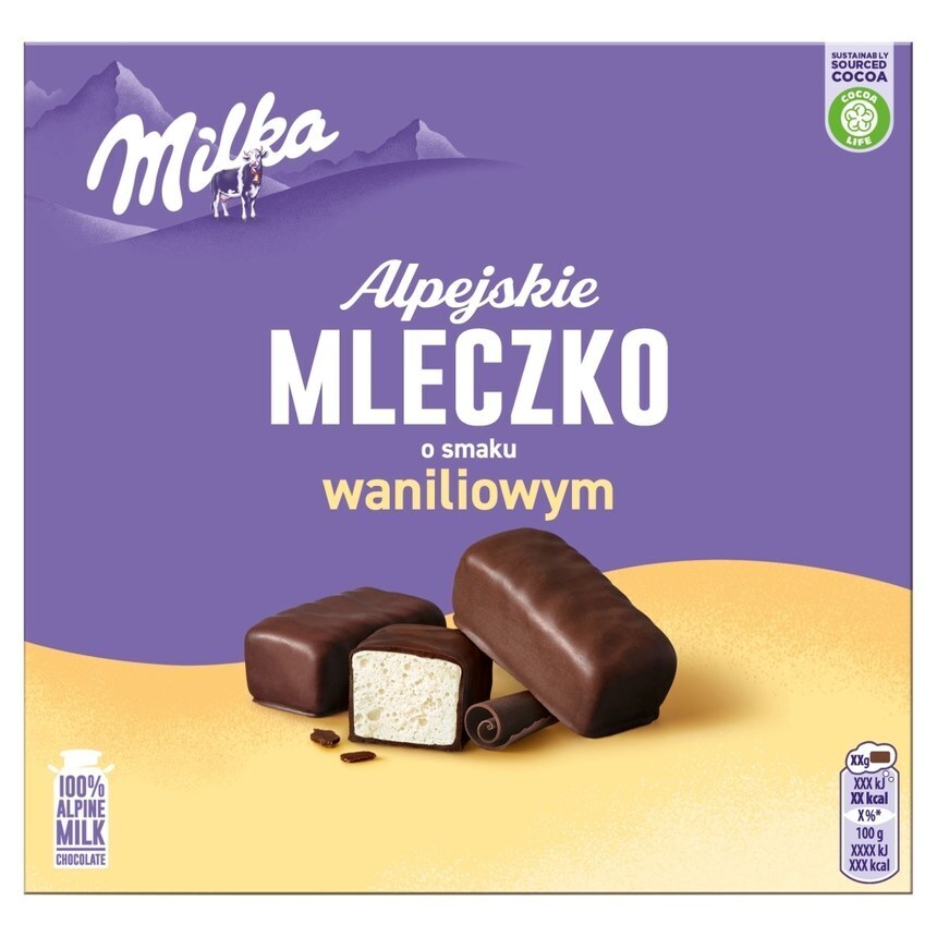 Gama Milka alpejskie mleczko pianka o smaku waniliowym 330 g oferta