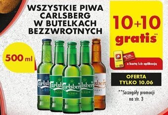 Biedronka WSZYSTKIE PIWA CARLSBERG W BUTELKACH BEZZWROTNYCH oferta