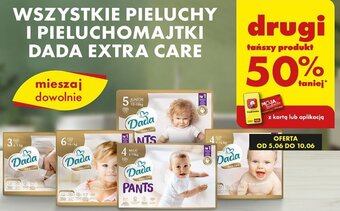 Biedronka WSZYSTKIE PIELUCHY I PIELUCHOMAJTKI DADA EXTRA CARE oferta