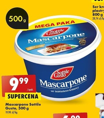 Biedronka Mascarpone Sottile Gusto, 500 g oferta