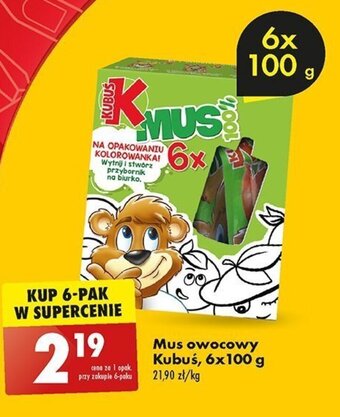 Biedronka Mus owocowy Kubuś, 100 g oferta