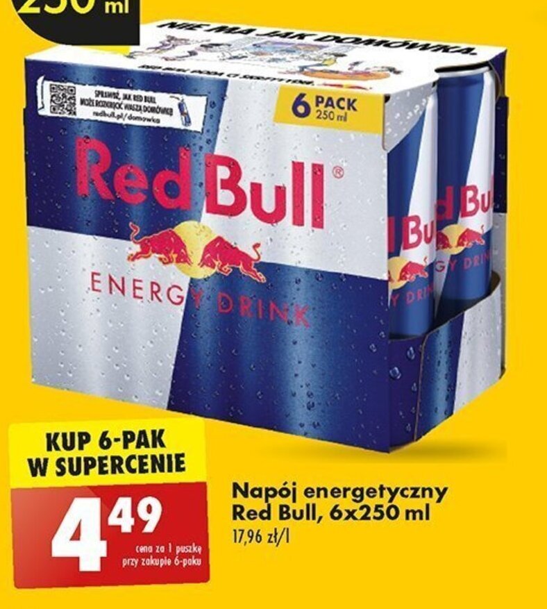 Biedronka Napój energetyczny Red Bull, 250 ml oferta