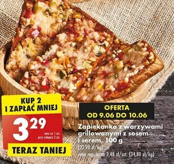 Biedronka Zapiekanka z warzywami grillowanymi z sosem serem, 100 g oferta