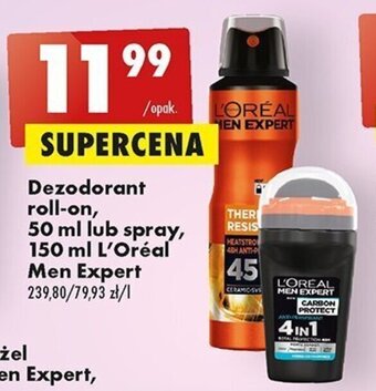 Biedronka Dezodorant roll-on, 50 ml lub spray, 150 ml L'Oréal Men Expert oferta
