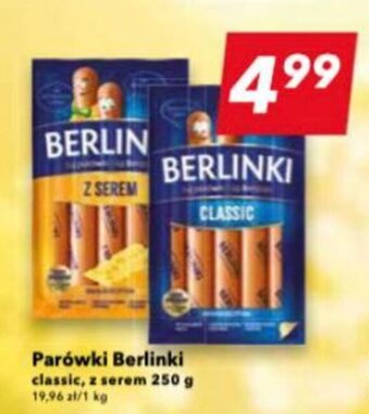 Lewiatan Parówki Berlinki classic, z serem 250 g oferta