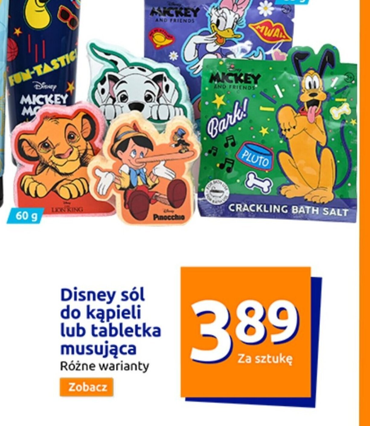 Action Disney sól do kąpieli lub tabletka musująca Różne warianty oferta