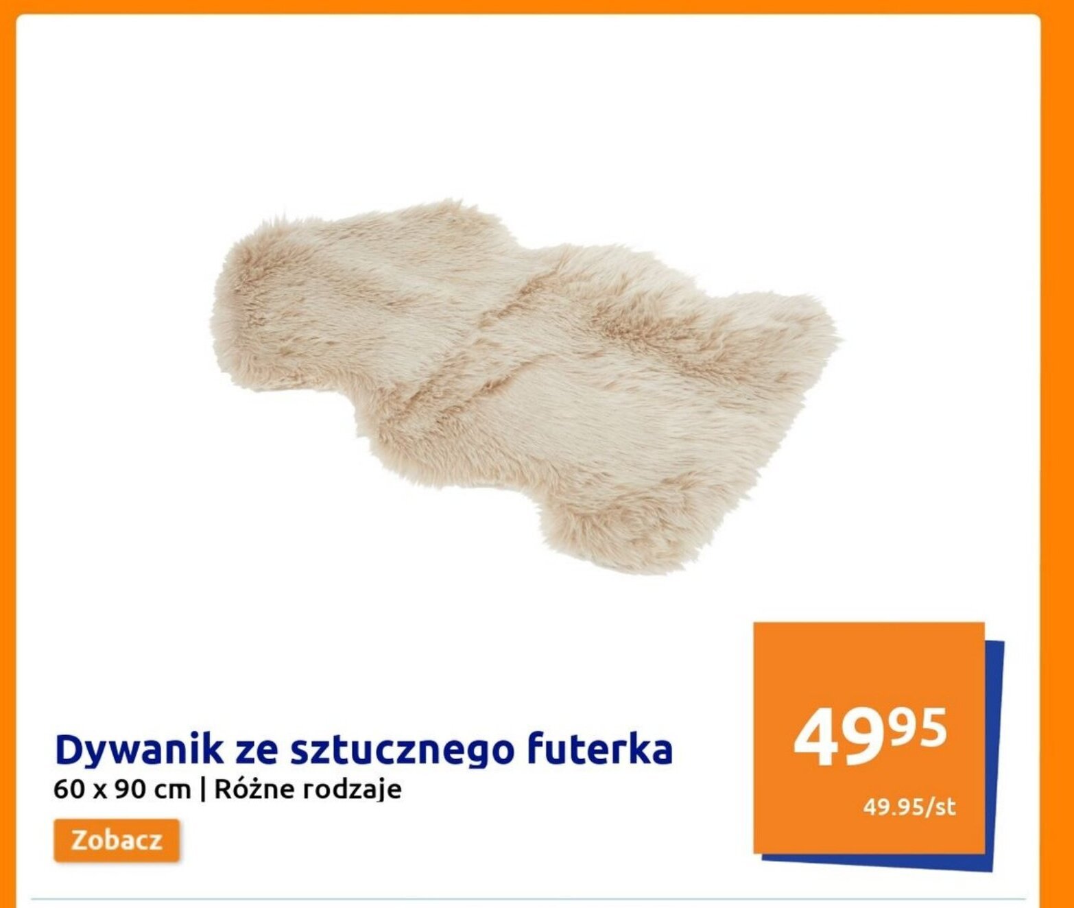Action Dywanik ze sztucznego futerka 60 x 90 cm | Różne rodzaje oferta