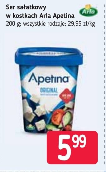Stokrotka Ser sałatkowy w kostkach Arla Apetina 200g oferta
