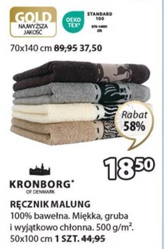 JYSK KRONBORG RĘCZNIK MALUNG 50x100cm oferta