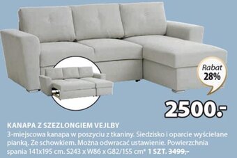 JYSK KANAPA Z SZEZLONGIEM VEJLBY, 1 szt. oferta