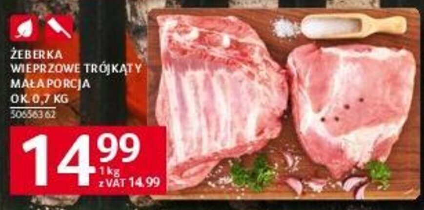Selgros ŻEBERKA WIEPRZOWE TRÓJKĄTY MAŁA PORCJA OK. 0,7 KG oferta