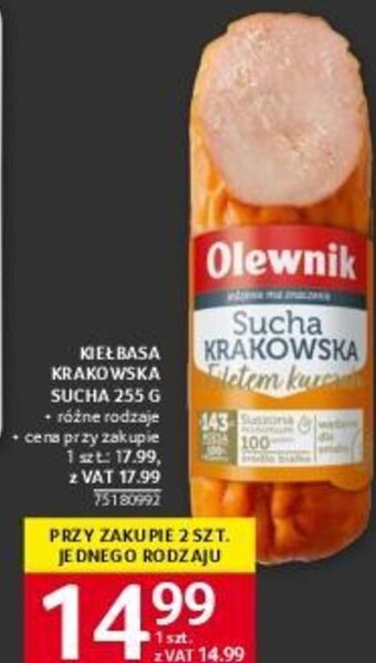 Selgros KIEŁBASA KRAKOWSKA SUCHA 255 G oferta
